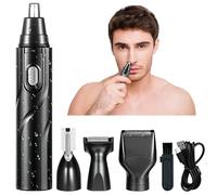 Tagliapeli Naso e Orecchie 4 in 1 USB Ricaricabile, Rasoio Naso Uomo Professionale Indolore, Taglia Peli Naso e Orecchie, Sopracciglia, Barba, Viso - Tondeuse Multifunzionale Uomo Donna