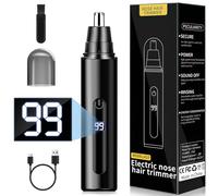 Tagliapeli Naso e Orecchie, Taglia peli naso Ricaricabile Tipo-C, LCD Display, IPX7 Tagliapeli Per Tagliare Peli Di Naso, Orecchie, Rasoio Nose Adatto Per Uomini e Donne