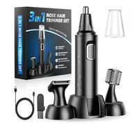 Tagliapeli Naso Orecchie Sopracciglia 3-in-1, Ricaricabile USB - Professionale Indolore e Impermeabile per Uomo Donna, Nero