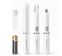Tagliapeli Sopracciglia Donna,TOUCHBeauty 2 in 1 Rasoio Elettrico Donna Professionale Indolore, Epilatore Sopracciglia, Naso, Orecchie, Viso, Labbra, Corpo TB-1458(Bianco)