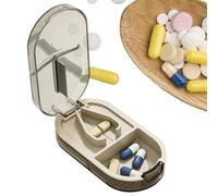 Tagliapillole grande,Tagliapillole e tagliapillole con dispenser | portatile con scomparto per pillole integrato per tagliare le pillole più resistenti