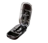 Tagliapillole per più pillole, taglia-pillole con scomparto portaoggetti, taglia-pillole 2 in 1 di precisione per tutte le compresse, portatile, ideale per viaggi, borsetta, casa (Nero - 1/4+1/2)