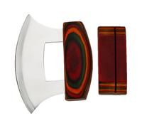 Tagliapizza Alaska - Tagliapizza Ulu Ulu Taglierina per affettatrice, impugnatura ergonomica antiscivolo in acciaio Alaskan Ulu | Taglierina con supporto in legno per tagliare le insalate