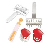 Tagliapizza Da 5 Pezzi | Rullo A Griglia Con Maniglia | Rullo Taglia Pasta | Per Basi Di Pizza Tagliate Con Precisione, Torte Deliziose E Pasticcini Dalla Forma Perfetta