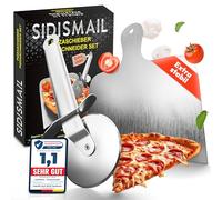 Tagliapizza di alta qualità in acciaio inox, robusto rullo per pizza con lama super affilata, con protezione della lama, lavabile in lavastoviglie (paletta per pizza)