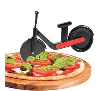 Tagliapizza elettrica in acciaio inox con rivestimento antiaderente per pizza, divertente taglierino per pizza con lama affilata e supporto per Natale, regali di Natale, colore nero e rosso