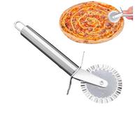 Tagliapizza in acciaio inox - Ruota per tagliapizza, tagliapizza, tagliapizza, tagliapizza professionale in acciaio inox, rivestimento antiaderente, manico lungo, linea di pasta e pizza, creativo