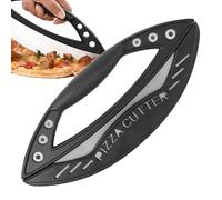 Tagliapizza in acciaio inox, tagliapizza affettatrice per pizza multifunzionale - Ruota tagliapizza in acciaio inossidabile con coperchio protettivo, affettatrice per pizza ergonomica ad anello semi-