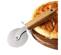 Tagliapizza in acciaio, rotella per tagliapizza - ad alte prestazioni per pizza, utensili da cucina antiruggine con manico in legno per pasta, torte, waffle, biscotti