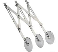 Tagliapizza multi circolare in acciaio inox con manico ergonomico per tagliare in modo efficiente dolci, biscotti, impasti e pizza (argento1)