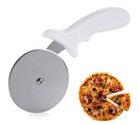 Tagliapizza Professionale, Affetta Pizza Professionale, Rotella Tagliapizza Portatile, Rotella Pizza con Lama in Acciaio Inox e Manico in Plastica Antiscivolo, MoltoFacile da Pulire(Bianca)