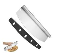 Tagliapizza Taglia Pizza Acciaio Inox Professionale con Coprilama di Sicurezza Coltello Mezzaluna Tagliapizza per Tagliare Pane, Verdure, Cioccolato,35,6cm