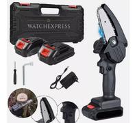 TAGLIARAMI MINI MOTOSEGA 4 POLLICI 2 BATTERIE 48V ELETTROSEGA LUBRIFICATA OLIO