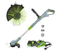 Tagliasiepi, 20V Rasaerba Elettrico 2000mAh Li-Ion Cordless Grass Trimmer Rilascio Automatico String Cutter Potatura Attrezzo Da Giardino 20PC Lame