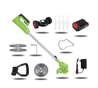 Tagliasiepi, 24V Cordless Hedge Grass Trimmer 1880W Portatile Rasaerba Elettrico Palmare Decespugliatore Batteria Falciatura Attrezzo Da Giardino(1 battery-wheels)