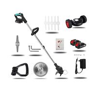 Tagliasiepi, 24V Cordless Hedge Grass Trimmer 1880W Portatile Rasaerba Elettrico Palmare Decespugliatore Batteria Falciatura Attrezzo Da Giardino(Blue LED 2B)