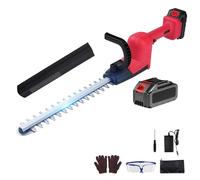 Tagliasiepi a batteria 21 V, lunghezza di taglio 40 cm, impugnatura ergonomica, tagliasiepi elettrico con batteria, custodia protettiva, per il taglio di arbusti, tagliasiepi senza fili