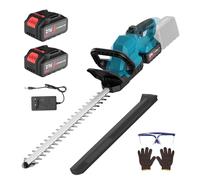 Tagliasiepi a Batteria 21V, Tagliasiepi Elettrico con 2 Batterie da 3.0Ah, 53cm lunghezza di taglio, 17mm Distanza Denti, Testina Orientabile a 180°, Brushless Tagliasiepi per Siepi e Arbusti