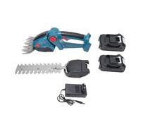 Tagliasiepi a batteria Elettrico Cesoia per Leggero portatile 2 in 1 Doppia testa per arbusti da giardino e prato con alloggiamento in acciaio ABS SK5 30 cm 2 batterie incluse