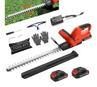 Tagliasiepi a batteria professionale, 21 V, tagliasiepi elettrico con batteria e caricabatterie, lunghezza di taglio 51 cm, distanza dei denti 15 mm, doppia lama di taglio, tagliasiepi a batteria per