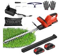 Tagliasiepi a batteria professionale, 21 V, tagliasiepi elettrico con batteria, lunghezza di taglio 51 cm, distanza dei denti 17 mm, doppia lama di taglio, a batteria, per siepi alte