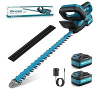 Tagliasiepi a Batteria, Professionale Tagliasiepi Elettrico con 2 Batterie da 21 V/4000 mAh e Caricabatteria, Motore Brushless, Lunghezza Lama 52cm, Diametro di Taglio 15 mm