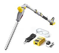 Tagliasiepi a batteria, tagliasiepi elettrico a batteria da 21 V con asta di prolunga da 10,5 piedi,doppia lama da 410 mm, capacità di taglio di 16 mm, tagliasiepi regolabile,for siepi,arbusti, rami