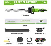 TAGLIASIEPI A BATTERIA TOSASIEPI PROFESSIONALE TAGLIA SIEPI 2000W LAMA 51CM