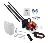 Tagliasiepi a gas da 26 cc, tagliasiepi a 2 tempi con larghezza di taglio da 61 cm e motore da 7500 giri/min, taglia rami per giardino, prato e cespuglio, rosso