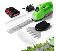 Tagliasiepi e Forbici per Erba 2 in 1 a Batteria 24 V Brushless con 2 Batterie e Caricabatterie, Forbici Elettriche Siepi con 2 Lame (Tagliasiepi+ Tagliasiepi), Leggero e Senza Fili per Giardinaggio