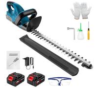 Tagliasiepi Senza Fili 21 V, 52CM Tagliasiepi a Batteria con Batteria 2 x 3,0 Ah, Motore senza Spazzole, 1.5CM per Arbusti, Doppio Interruttore e Lama Asimmetrica, Tagliasiepi Elettrico per Giardino