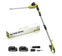 Tagliasiepi senza fili con 2 batterie da 2,0 Ah e caricabatterie, tagliasiepi a lunga portata da 50,8 cm, taglia telescopica allungabile max 2,7 m per siepi, cespugli, testa regolabile a 135°