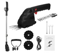 Tagliasiepi Senza Fili, Tagliasiepi 1350 Giri/min Tagliaerba Elettrico Portatile con Batteria da 2.0 Ah, Cesoia per Erba per Giardino Prato (Con asta di prolunga)