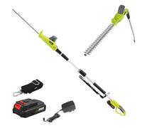 Tagliasiepi su asta senza fili telescopico, DEWINNER Electric Pole 20 V 2,0 Ah, (Lunghezza: 45 cm, Capacità: 16 mm), con 1 batteria caricabatterie, palo di estensione da 2,4 m Cutter... Alimentato a