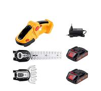 Tagliasiepi, Tagliasiepi elettrico 2 in 1 Cordless Portatile ad alta potenza Rasaerba for uso domestico Potatore ricaricabile Diserbo Attrezzi da giardino(Yellow-2 Battery)