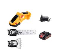 Tagliasiepi, Tagliasiepi elettrico 2 in 1 Cordless Portatile ad alta potenza Rasaerba for uso domestico Potatore ricaricabile Diserbo Attrezzi da giardino(Yellow-1 Battery)