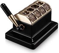 Tagliasigari in acciaio inox quadruplo da tavolo, finitura spazzolata, in acciaio inox intagliato a V, tagliasigari da tavolo per il taglio di sigari (bronzo)