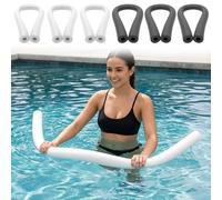 Tagliatelle da piscina, Confezione da 6 tagliatelle da piscina con foro, da nuoto in spugna ad alta densità, 3 bianche e 3 nere