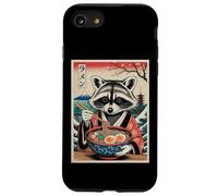 Tagliatelle giapponesi con stampa a blocchi di legno e kimono di Raccoon Ramen Custodia per iPhone SE (2020) / 7/8