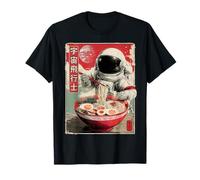 Tagliatelle Giapponesi Ramen Vintage Astronauta Space Moon Maglietta