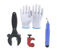 Tagliatubi a cricchetto per tubi per aria condizionata e refrigerazione, include guanti, cricchetti, forbici