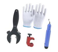 Tagliatubi a cricchetto per tubi per aria condizionata e refrigerazione, include guanti, strumento per tagliare tubi a cricchetto