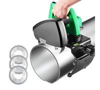 Tagliatubi elettrico, in acciaio inossidabile resistente, tagliatrice veloce per condutture di grado industriale, 3 lame per sega, 5 velocità regolabili, per idraulici e progetti (15-220 mm)