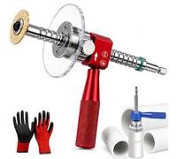 Tagliatubi interno per PVC da 1-1/4", tagliatubi interno di precisione per PVC, utensile da taglio interno con disco diamantato e guida in metallo duro, profondità regolabile (Single,Red)