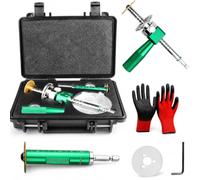 Tagliatubi interno per PVC da 1-1/4", tagliatubi interno di precisione per PVC, utensile da taglio interno con disco diamantato e guida in metallo duro, profondità regolabile (Set,Green)