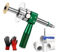 Tagliatubi interno per PVC da 1-1/4", tagliatubi interno di precisione per PVC, utensile da taglio interno con disco diamantato e guida in metallo duro, profondità regolabile (Single,Green)
