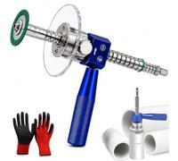 Tagliatubi interno per PVC da 1-1/4", tagliatubi interno di precisione per PVC, utensile da taglio interno con disco diamantato e guida in metallo duro, profondità regolabile (Single,Blue)