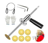 Tagliatubi interno per tubi in PVC, in acciaio inox, con ruota di taglio diamantata e manico, profondità di taglio regolabile da 17,8 cm per tubi in PVC da 3,8 cm a 20,3 cm