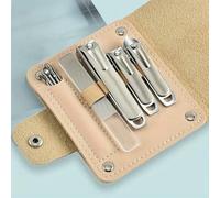Tagliaunghie 4 pezzi professionale trimmer pedicure cura strumenti lima manicure set cura casa regalo(Beige)