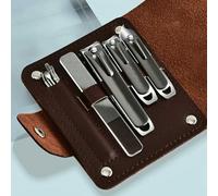 Tagliaunghie 4 pezzi professionale trimmer pedicure cura strumenti lima manicure set cura casa regalo(Brown)
